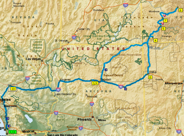 2012 Colorado Trip Map