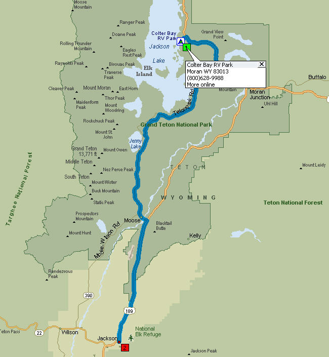 Colter Bay to Jackson, WY