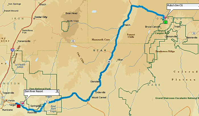 Bryce Canyon to Zion