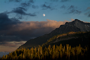 Moonrise Over Stevens Peak